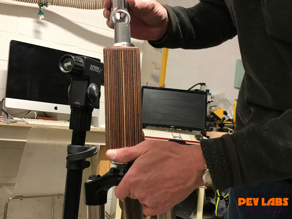 Installing Front Forks on Sapele Wooden Bicycle Installing Front Forks on Sapele Wooden Bicycle