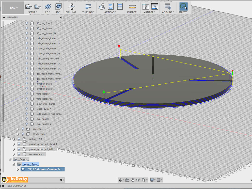 Fusion 360 CAM for Dorkpod CNC Milling of Floor in Charlottesville Virginia