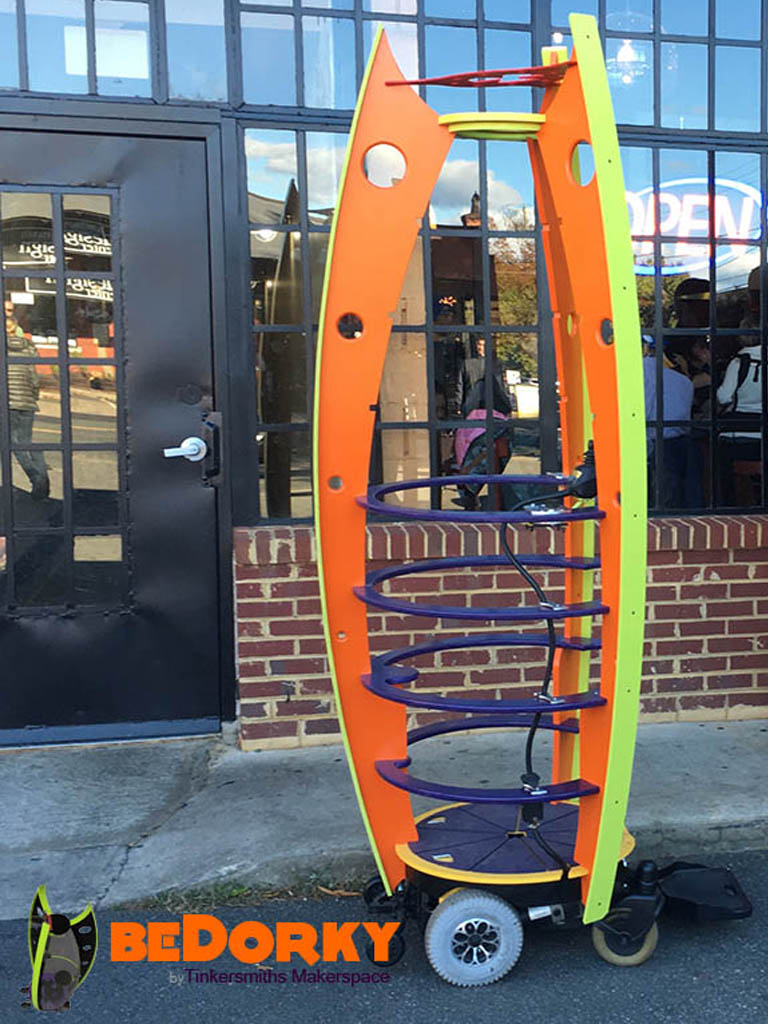 Dorkpod in front of Glass Building in Charlottesville Virginia