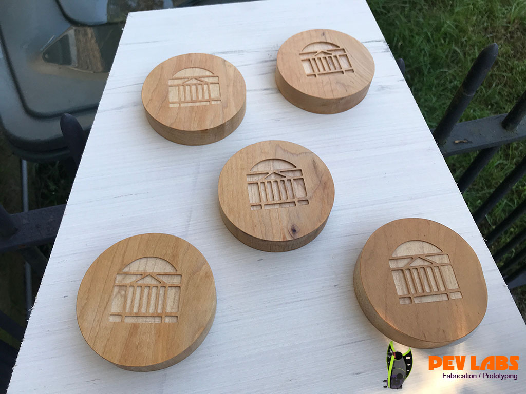 CNC Depth Test on Rotunda Logo